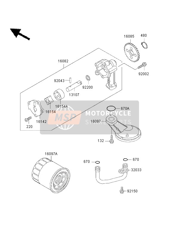 Kawasaki GPZ500S 2002 Oil Pump for a 2002 Kawasaki GPZ500S