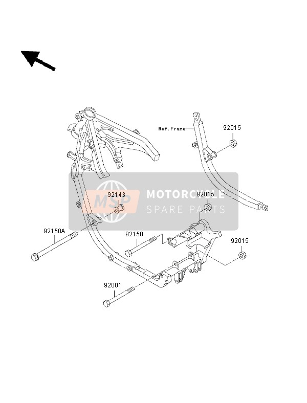 Kawasaki GPZ500S 2002 Engine Mount for a 2002 Kawasaki GPZ500S