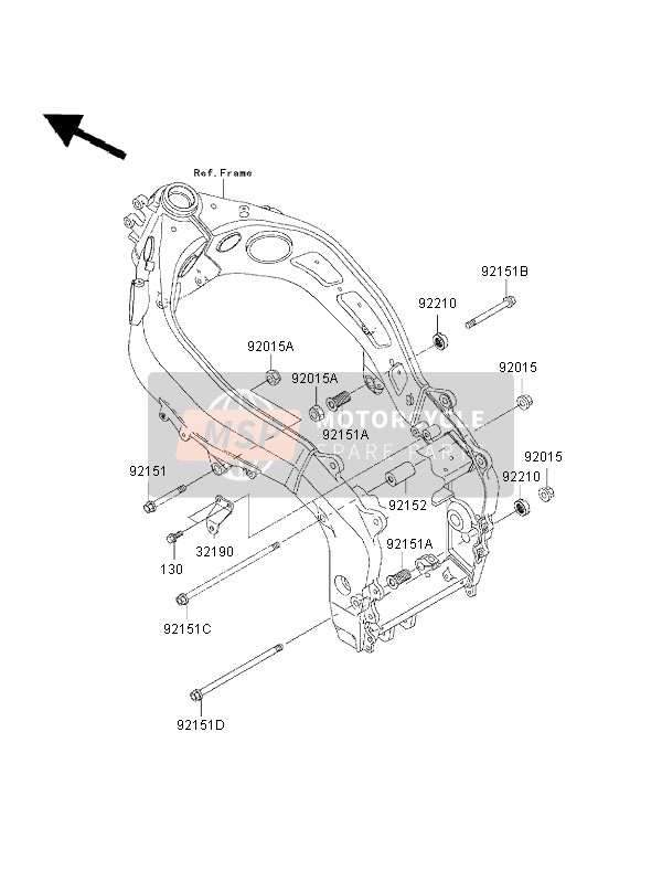 Kawasaki NINJA ZX-6R 2002 Engine Mount for a 2002 Kawasaki NINJA ZX-6R