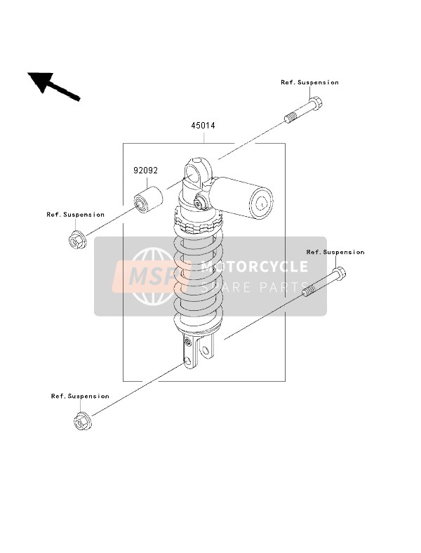 Kawasaki NINJA ZX-6R 2002 Shock Absorber for a 2002 Kawasaki NINJA ZX-6R