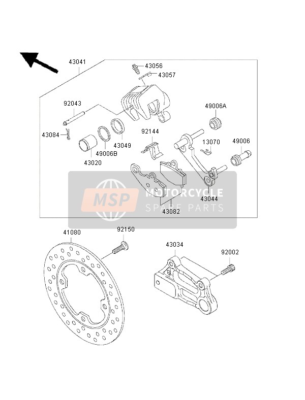 Kawasaki NINJA ZX-6R 2002 Rear Brake for a 2002 Kawasaki NINJA ZX-6R