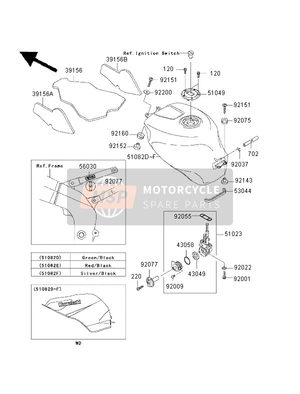 Kawasaki NINJA ZX-6R 2002 Réservoir d'essence pour un 2002 Kawasaki NINJA ZX-6R