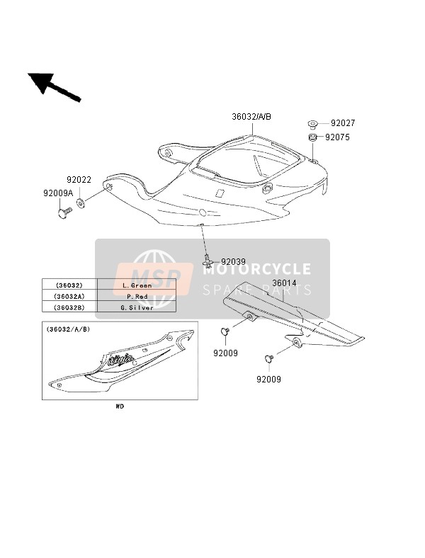 360325060234, Seit.Deck.,P.Red, Kawasaki, 0