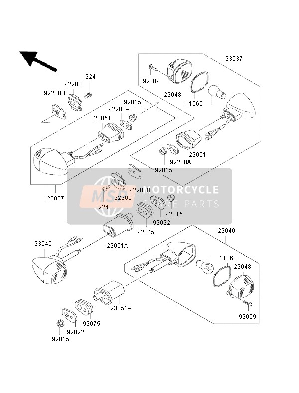 Kawasaki NINJA ZX-6R 2002 Clignotants pour un 2002 Kawasaki NINJA ZX-6R