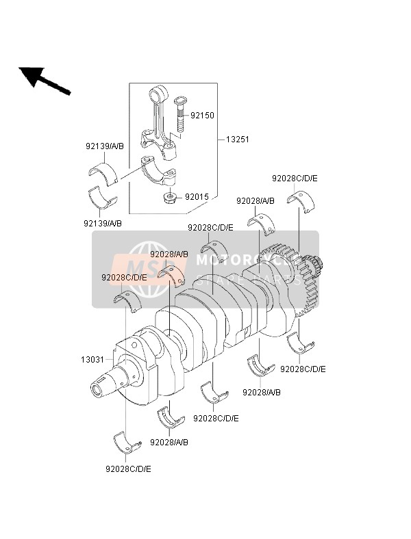 920281867, Lagerschale ,#1,#3,#, Kawasaki, 0