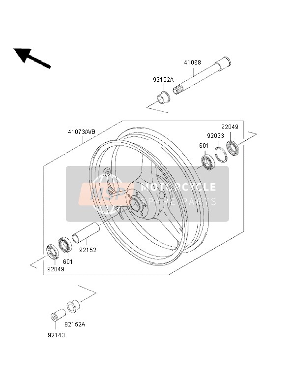 4107316335G, WHEEL-ASSY,Fr,Blue, Kawasaki, 0