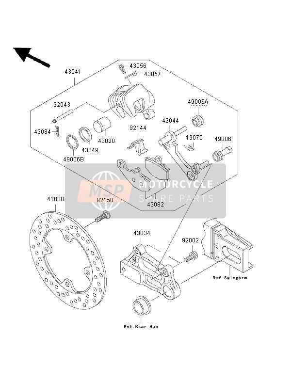 Kawasaki NINJA ZX-9R 2002 Rear Brake for a 2002 Kawasaki NINJA ZX-9R