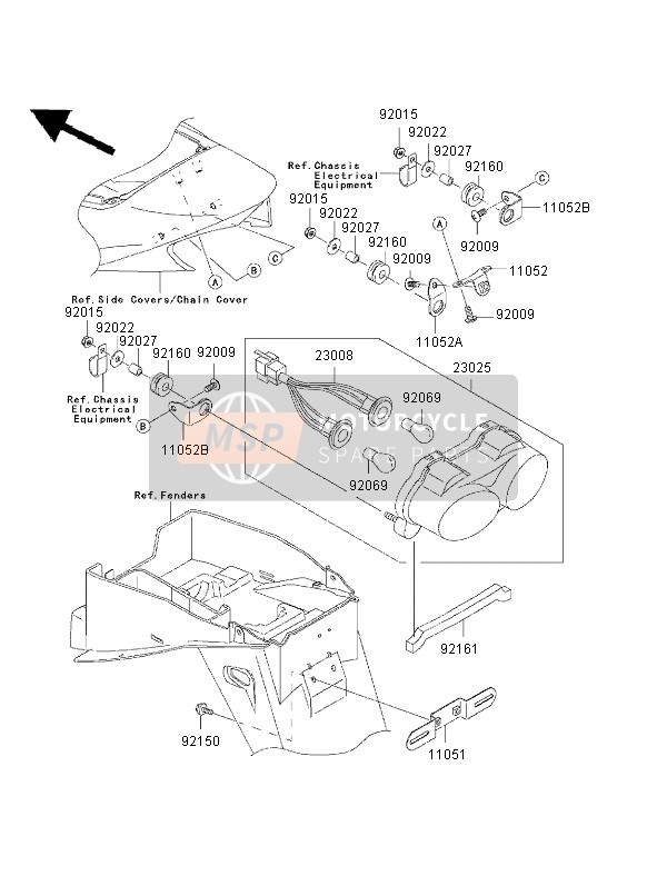 921611287, Damper,Tail Lamp, Kawasaki, 0