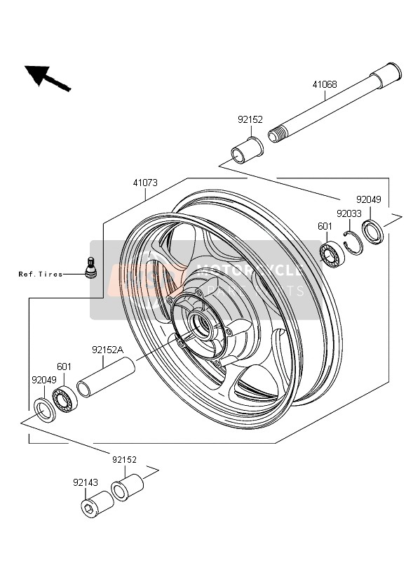 410680028, Axle,Fr, Kawasaki, 0