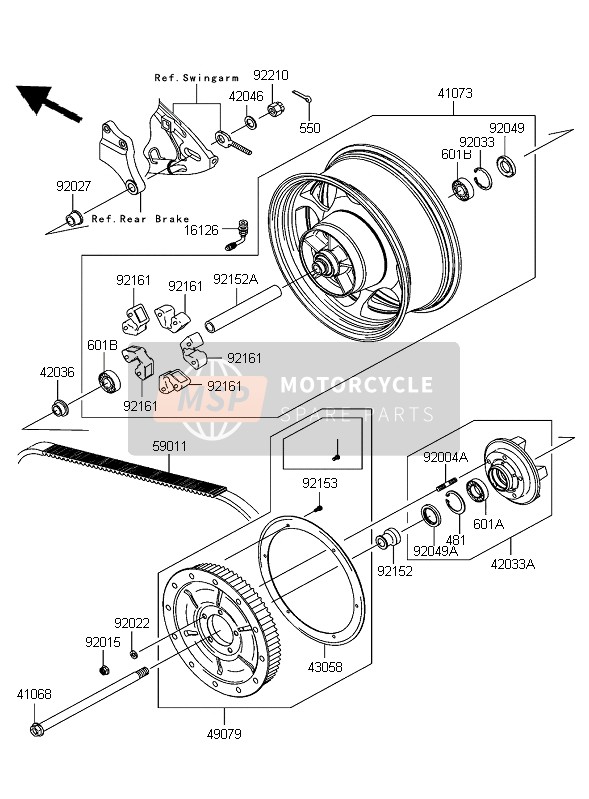 430580004, Ring,Rear Pulley, Kawasaki, 0