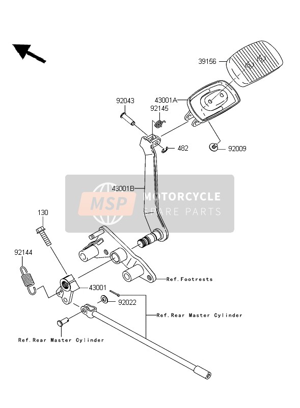 430010023, LEVER-BRAKE, Kawasaki, 4