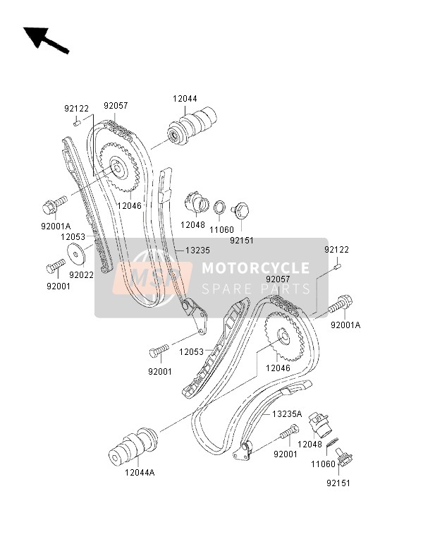 Kawasaki VN800 DRIFTER 2002 Camshaft & Tensioner for a 2002 Kawasaki VN800 DRIFTER