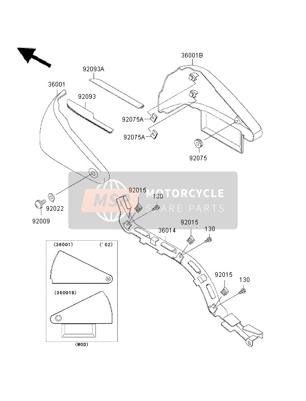 360011550B5, COVER-SIDE,Lh,Black, Kawasaki, 0