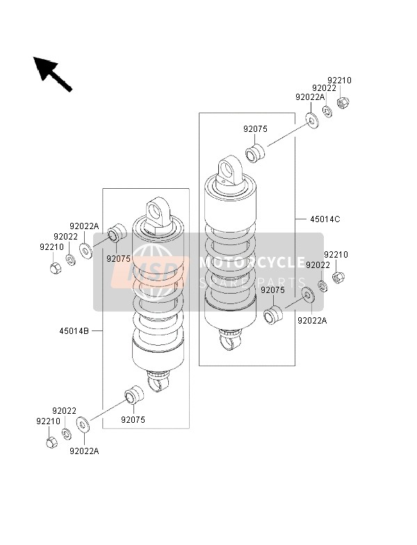 450141791, Shockabsorber,Lh, Kawasaki, 1