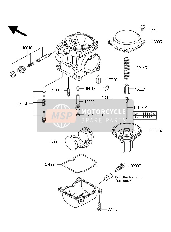 Kawasaki W650 2005 Carburettor Parts for a 2005 Kawasaki W650