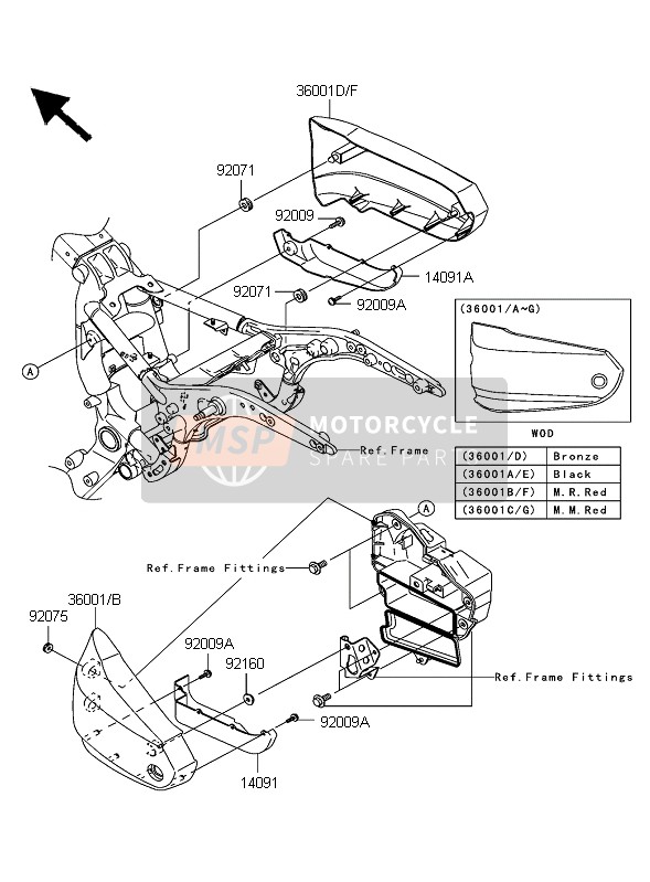 3600116841Z, COVER-SIDE,Lh,M.D.Bronze, Kawasaki, 0