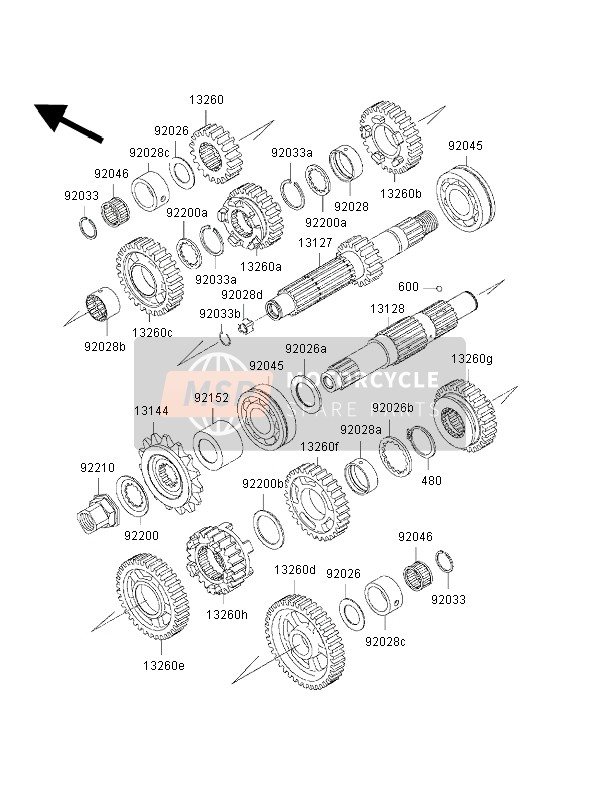 Kawasaki W650 2002 Transmission for a 2002 Kawasaki W650