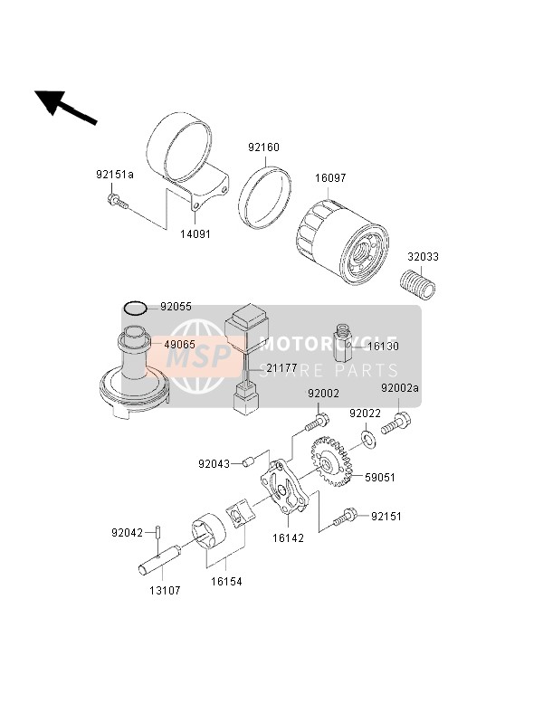 Kawasaki W650 2002 Oil Pump for a 2002 Kawasaki W650