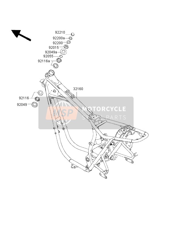 Kawasaki W650 2002 RAHMEN für ein 2002 Kawasaki W650