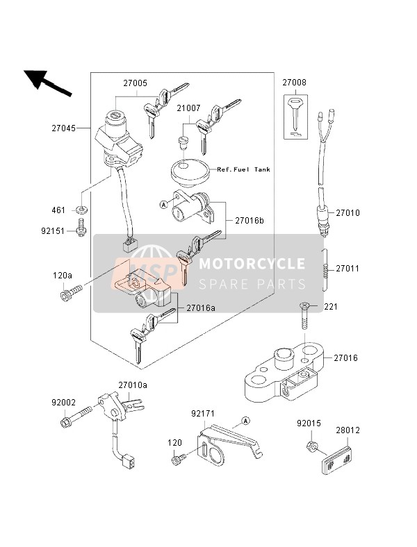 Kawasaki W650 2002 ZÜNDSCHALTER für ein 2002 Kawasaki W650