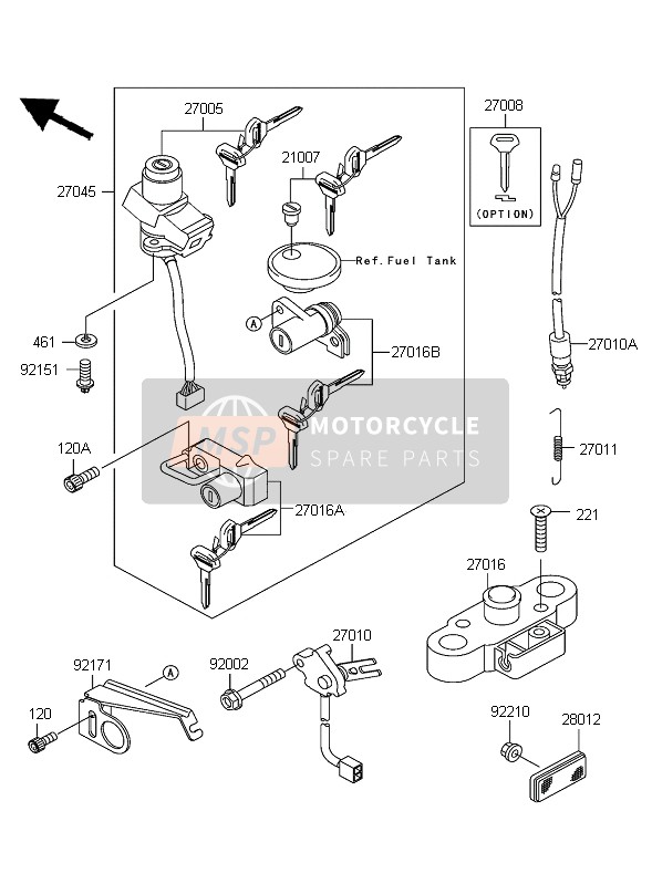 270101486, Switch,Rear Brake, Kawasaki, 1