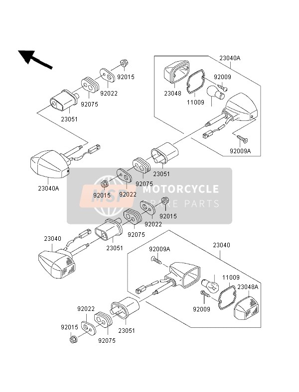 Kawasaki ZRX1200R 2002 BLINKER für ein 2002 Kawasaki ZRX1200R