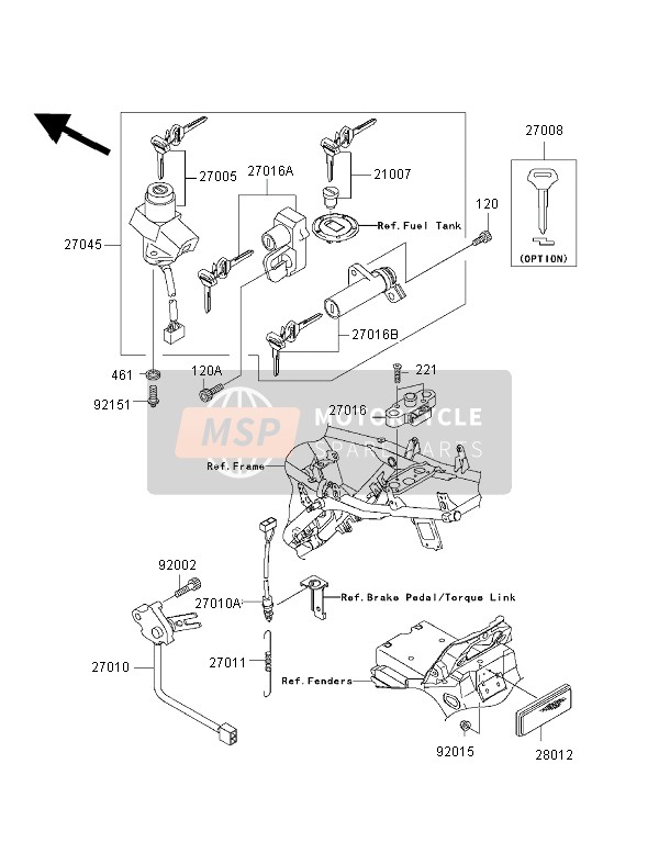 Kawasaki ZRX1200R 2002 Switch de ignición para un 2002 Kawasaki ZRX1200R