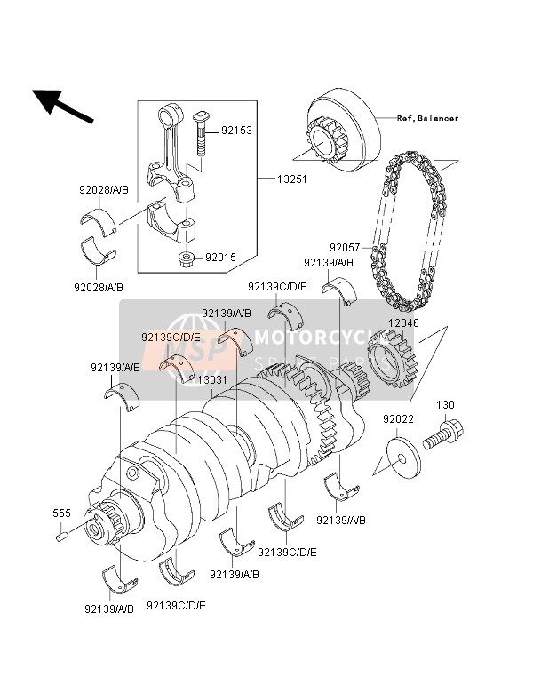 Kawasaki ZRX1200S 2002 Crankshaft for a 2002 Kawasaki ZRX1200S