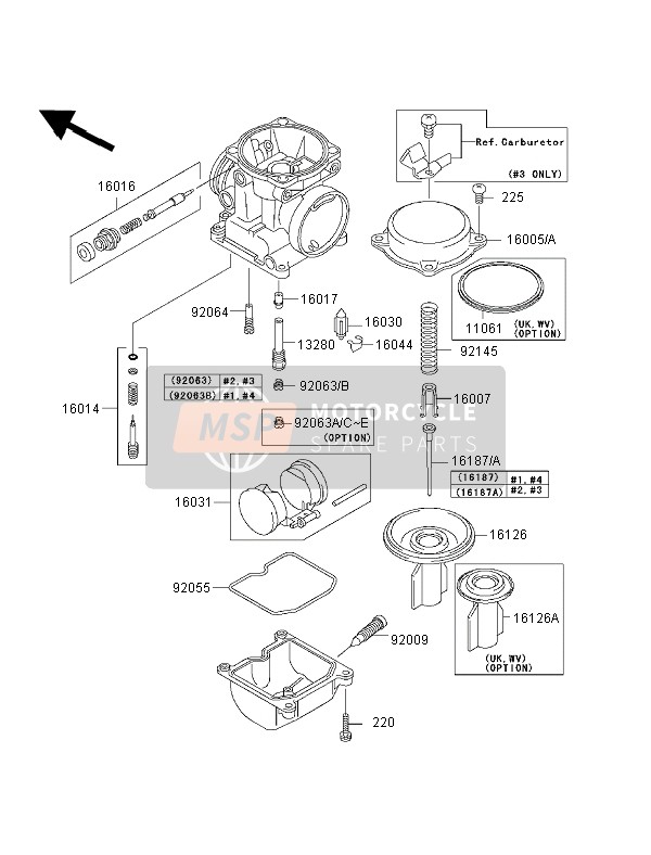 Kawasaki ZRX1200S 2002 Carburettor Parts for a 2002 Kawasaki ZRX1200S