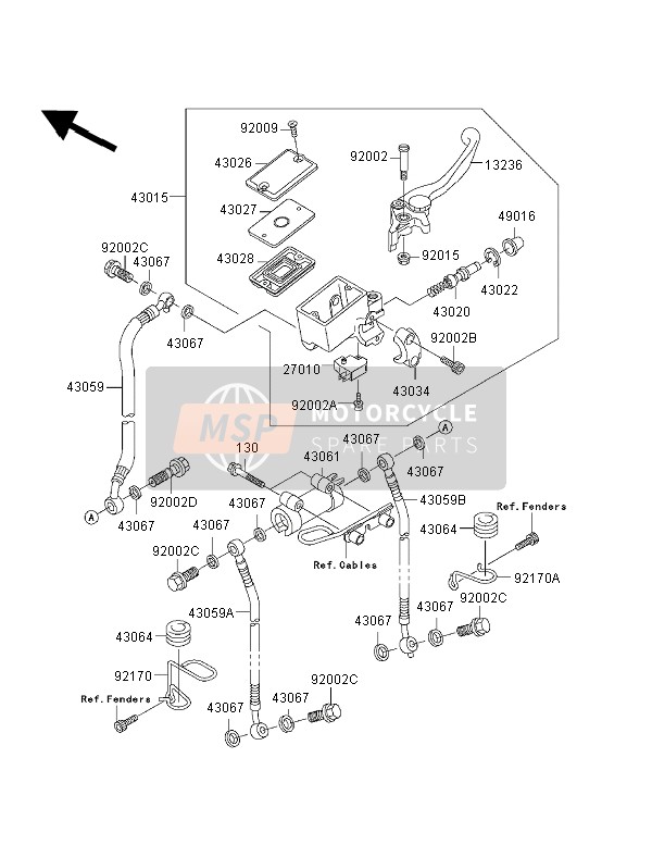 Kawasaki ZRX1200S 2002 Front Master Cylinder for a 2002 Kawasaki ZRX1200S