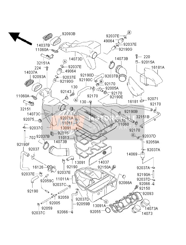 140731628, Duct,Air Intake,Rh, Kawasaki, 0