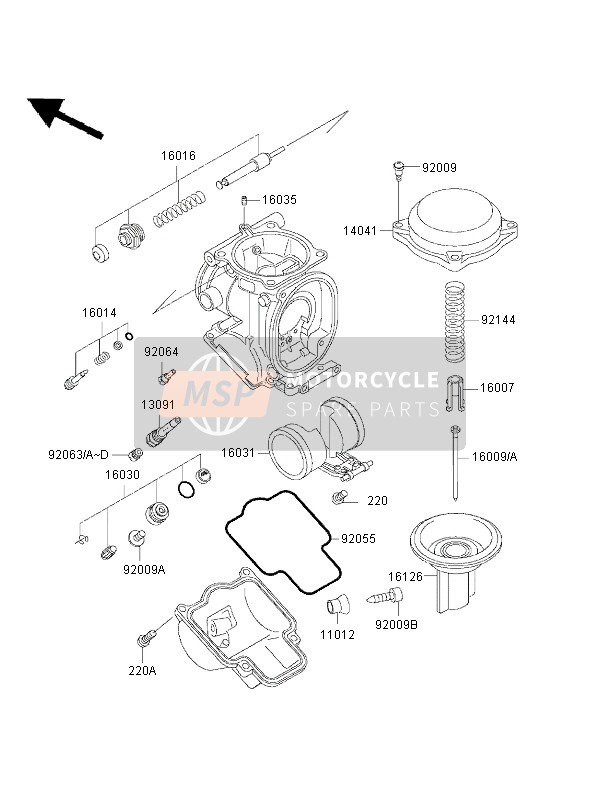 Kawasaki ZZ-R600 2002 Parti del carburatore per un 2002 Kawasaki ZZ-R600