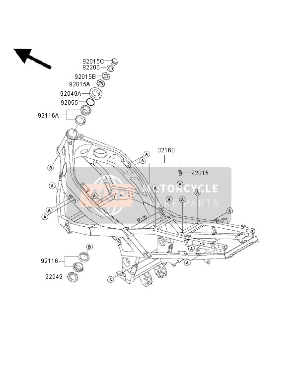 321601387EZ, FRAME-COMP,Al,C.Gray, Kawasaki, 0