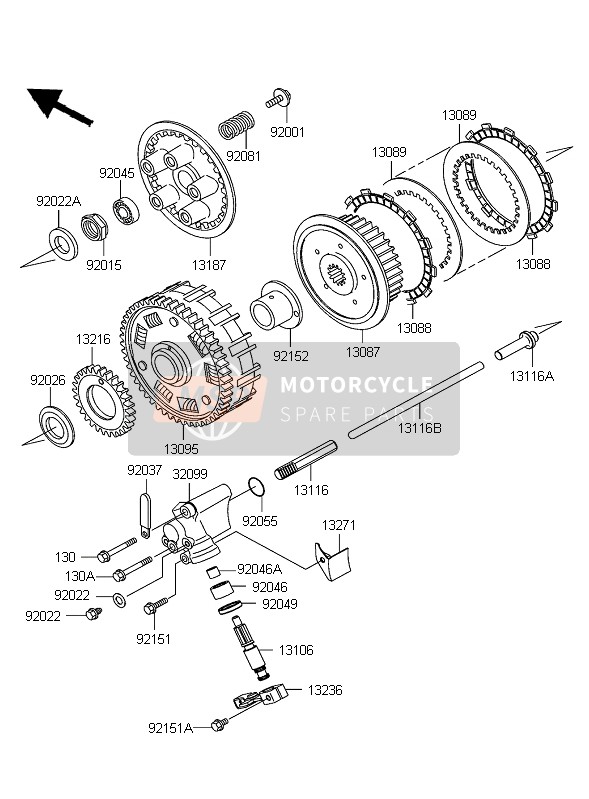 Kawasaki W650 2005 Embrayage pour un 2005 Kawasaki W650