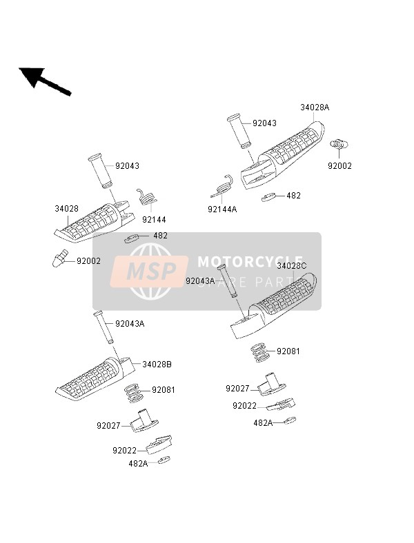 Kawasaki ZZ-R600 2002 Footrests for a 2002 Kawasaki ZZ-R600