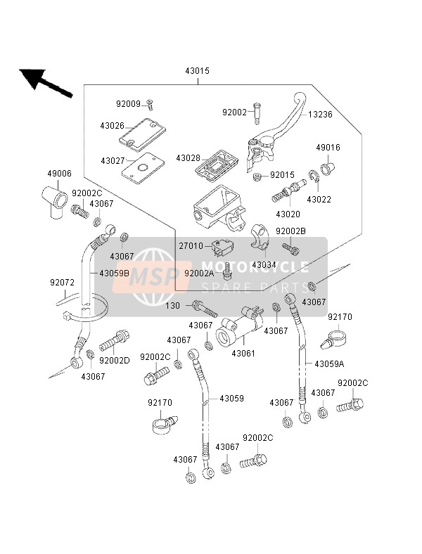 Kawasaki ZZ-R600 2002 Front Master Cylinder for a 2002 Kawasaki ZZ-R600