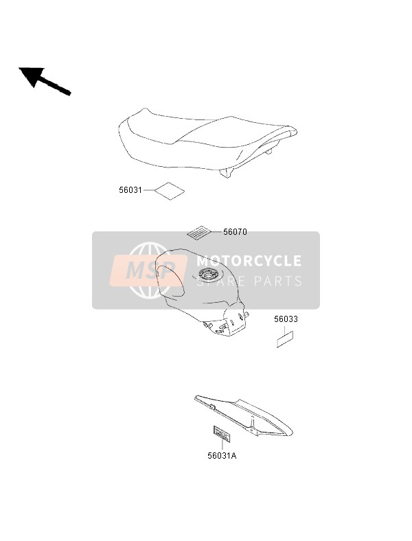 Kawasaki ZZ-R600 2002 Labels for a 2002 Kawasaki ZZ-R600