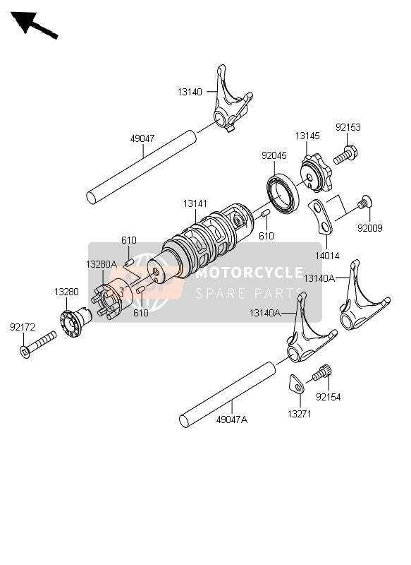 Gear Change Drum & Shift Fork