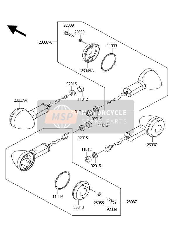 230371442, LAMP-ASSY-SIGNAL,Fr, Kawasaki, 0