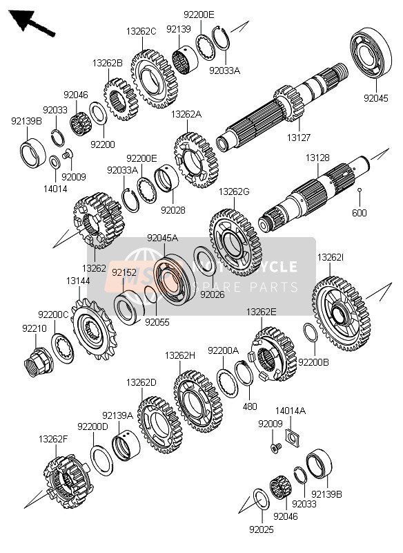 Kawasaki ER-6F ABS 2012 Trasmissione per un 2012 Kawasaki ER-6F ABS