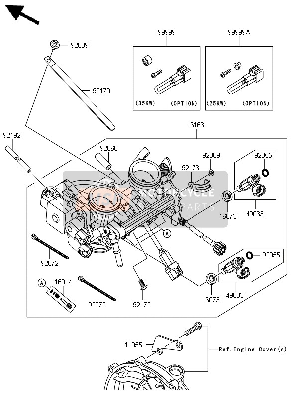 Kawasaki ER-6F ABS 2012 Acceleratore per un 2012 Kawasaki ER-6F ABS