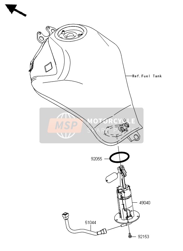 Kawasaki ER-6F ABS 2012 KRAFTSTOFFPUMPE für ein 2012 Kawasaki ER-6F ABS