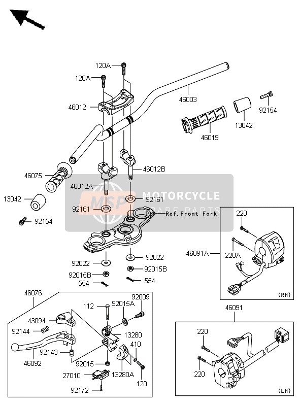 Kawasaki ER-6F ABS 2012 LENKER für ein 2012 Kawasaki ER-6F ABS