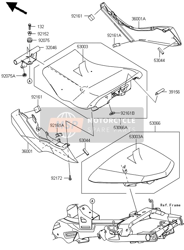 Kawasaki ER-6F ABS 2012 Seat for a 2012 Kawasaki ER-6F ABS