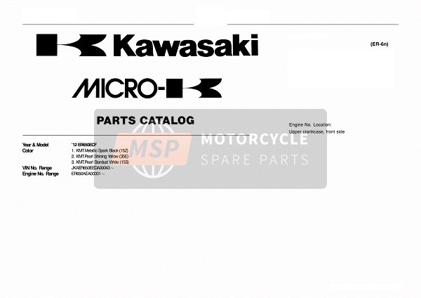 Kawasaki ER-6N 2012 Identificazione del modello per un 2012 Kawasaki ER-6N