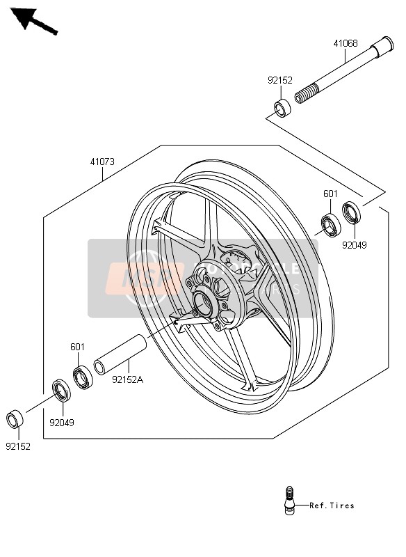 Kawasaki ER-6N 2012 Front Hub for a 2012 Kawasaki ER-6N