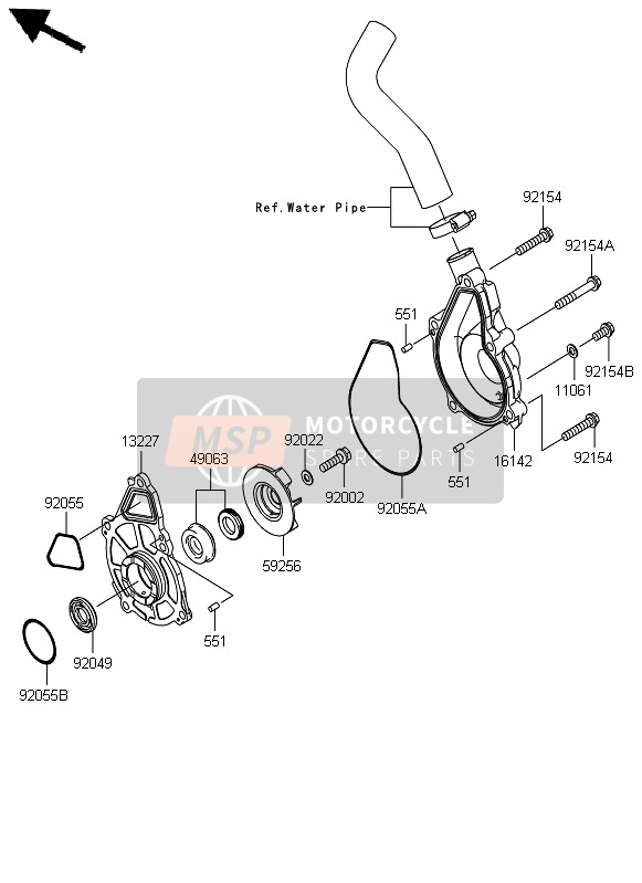 Kawasaki ER-6N ABS 2012 WASSERPUMPE für ein 2012 Kawasaki ER-6N ABS