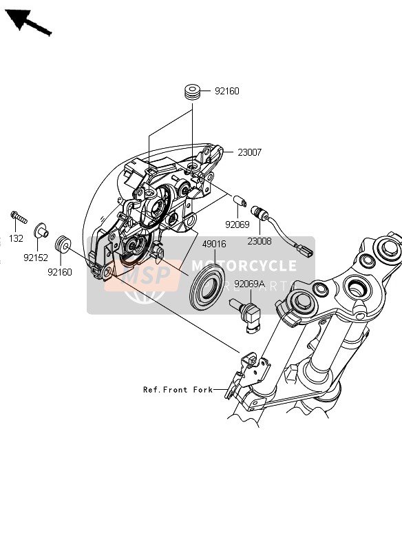 Kawasaki ER-6N ABS 2012 Headlight for a 2012 Kawasaki ER-6N ABS