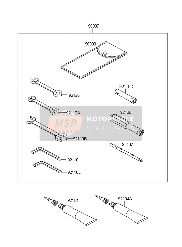 921101174, Outil ZX1100D1, Kawasaki, 3