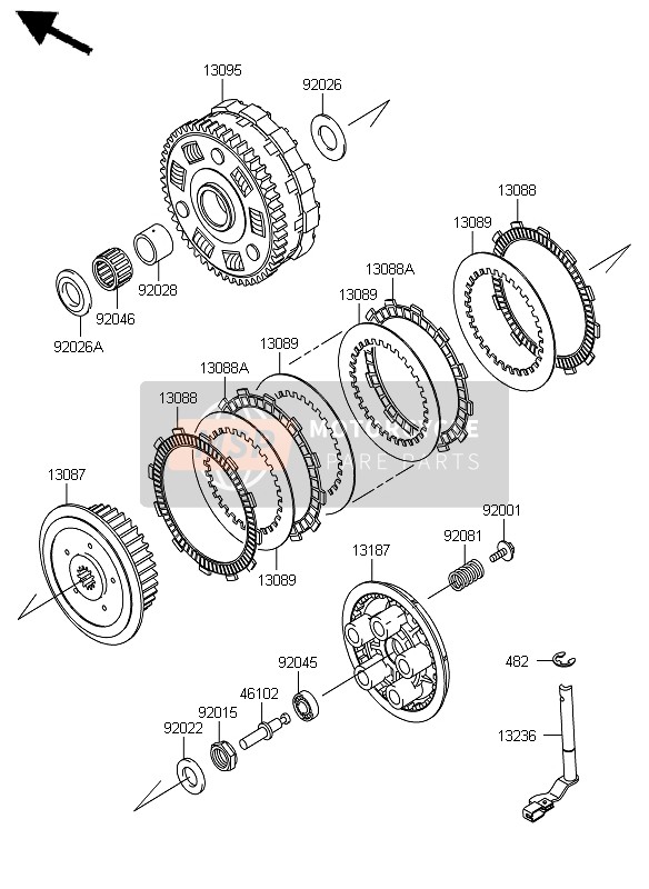 130950092, HOUSING-COMP-CLUTCH, Kawasaki, 0